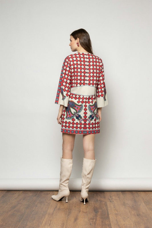 Amara Printed Cotton-Linen Mini Dress