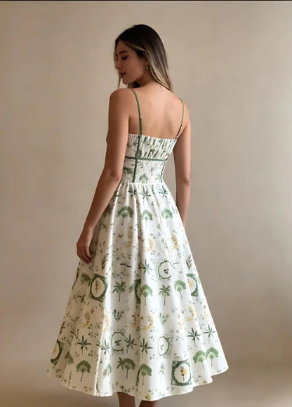 Floral Print A-Line Slip Midi Dress