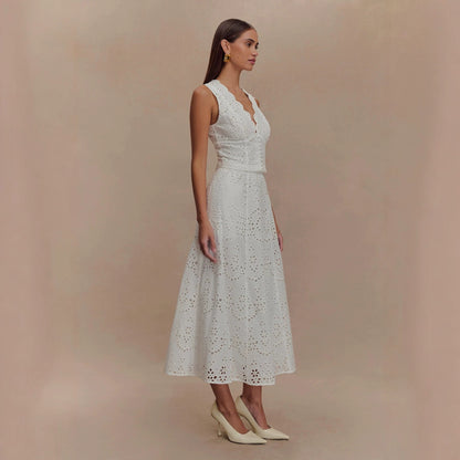 Lace Vest & Skirt Set