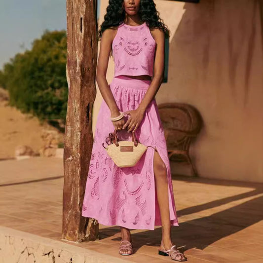 Sleeveless Pocket Two-Piece Set