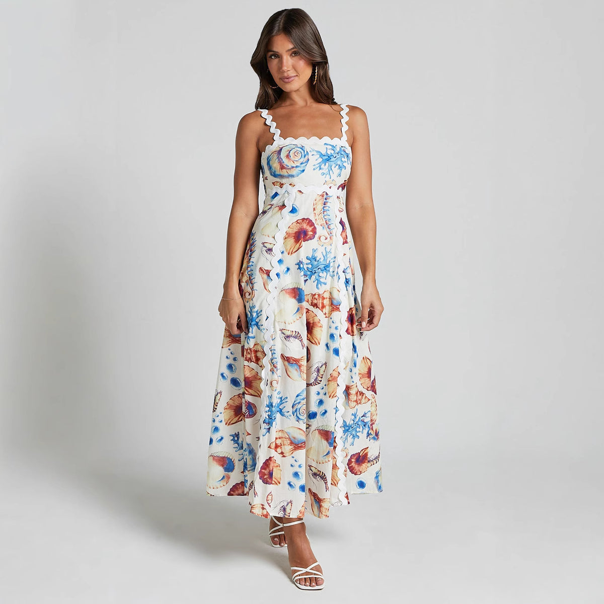 Floral Breeze Spaghetti Strap Midi Dress